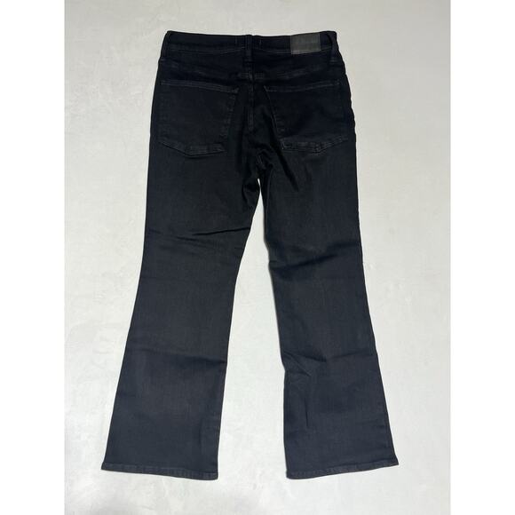 Madewell Kick Out Crop Jeans Womens 30 Black Rinse Wash Mid Rise Denim - Picture 2 of 10